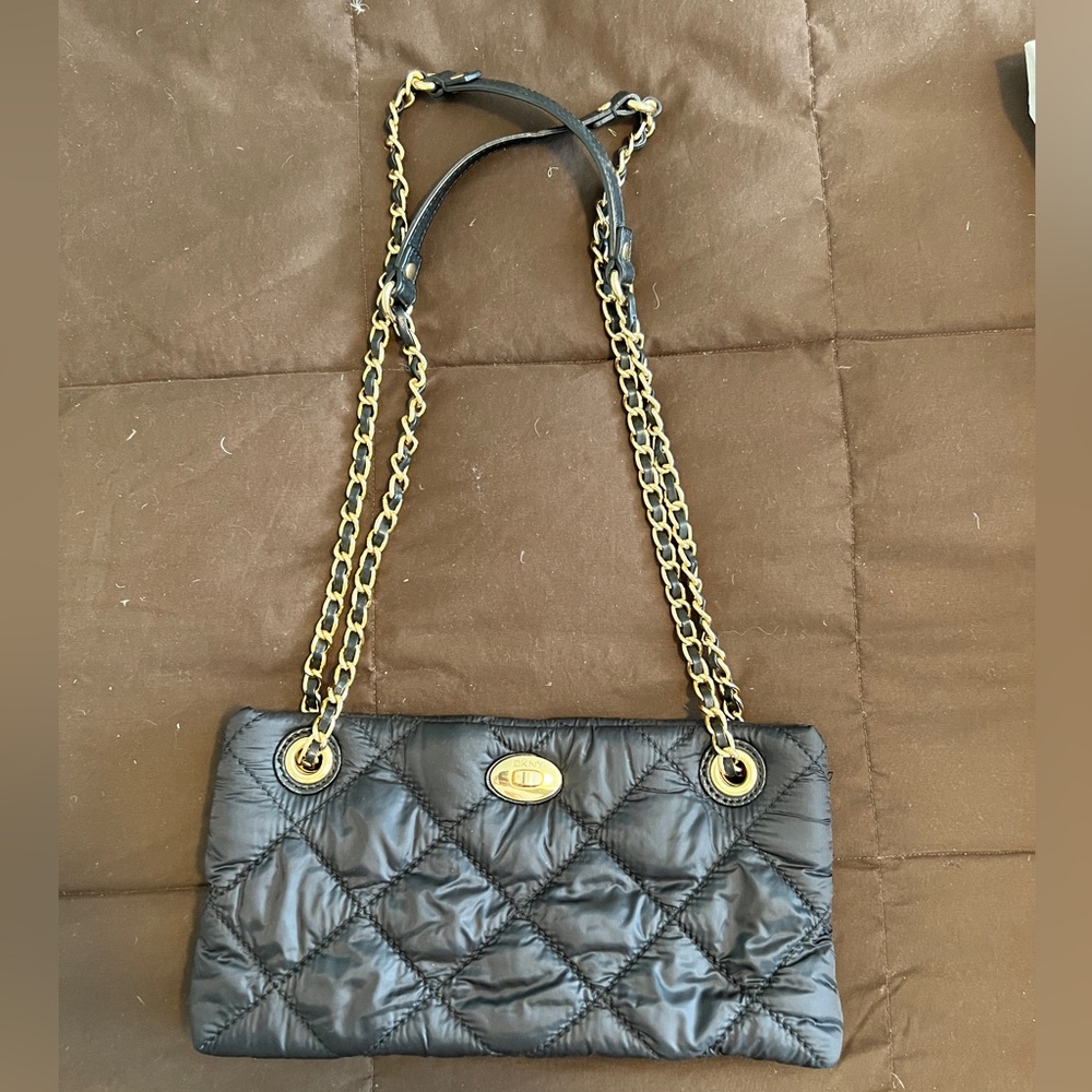Black quilted DKNY crossbody bag